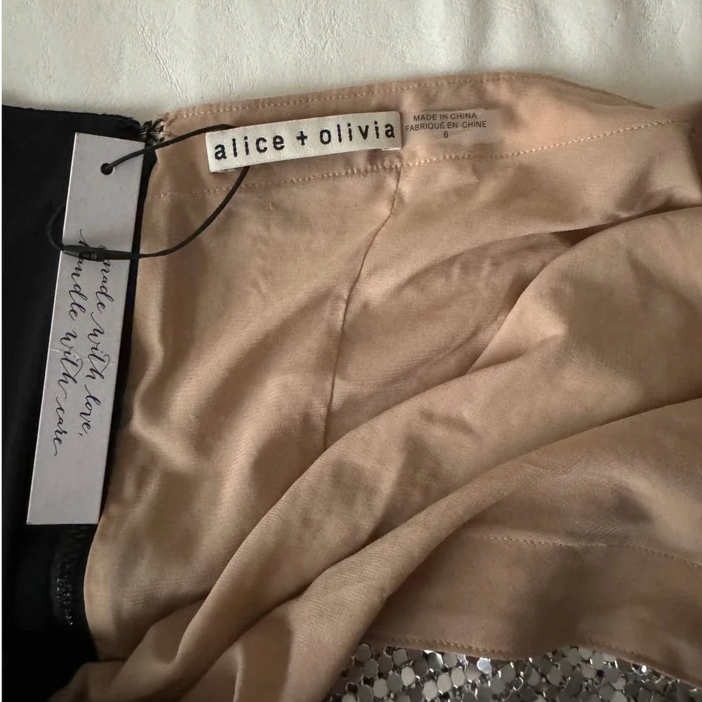 Alice + Olivia Ally Chainmail Halter Neck Dress Size 6